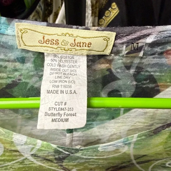 Jess & Jane butterfly forest burnout sublimation tunic top - Picture 2 of 3